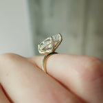 Load image into Gallery viewer, 2.5 CT Marquise Cut Moissanite Halo Solitaire Engagement Ring