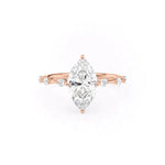 Load image into Gallery viewer, 3 CT Marquise Cut Moissanite Distance Pave Engagement Ring