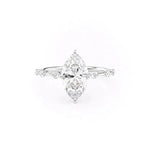 Load image into Gallery viewer, 3 CT Marquise Cut Moissanite Distance Pave Engagement Ring