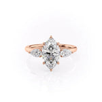 Load image into Gallery viewer, Unique Three Stone 2 CT Marquise Lab Grown Engagement Ring
