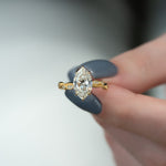 Load image into Gallery viewer, 2 CT Marquise Lab Grown Leaf Style Engagement Ring
