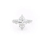 Load image into Gallery viewer, 2 CT Solitaire Cluster Ring With Marquise Moissanite Ring