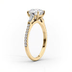 Load image into Gallery viewer, 2 CT Marquise Lab Grown Three Stone Pave Engagement Ring