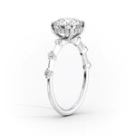 Load image into Gallery viewer, 3 CT Marquise Cut Moissanite Distance Pave Engagement Ring