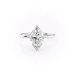 Load image into Gallery viewer, 2.5 CT Marquise Cut Moissanite Halo Solitaire Engagement Ring