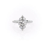 Load image into Gallery viewer, 2 CT Marquise Cut Moissanite Pave Setting Engagement Ring