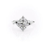 Load image into Gallery viewer, 3 CT Marquise Lab Grown Diamond Unique Leaf Engagement Ring