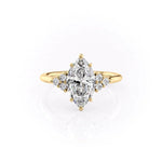 Load image into Gallery viewer, 2 CT Marquise Cut Moissanite Unique Cluster Diamond Engagement Ring