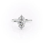 Load image into Gallery viewer, 3 CT Marquise Cut Moissanite Diamond Solitaire Engagement Ring