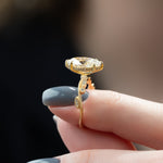Load image into Gallery viewer, 2 CT Marquise Lab Grown Leaf Style Engagement Ring