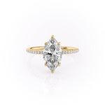 Load image into Gallery viewer, 2 CT Marquise Lab Grown Pave Hidden Halo Engagement Ring