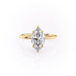 Load image into Gallery viewer, 3 CT Marquise Cut Moissanite Diamond Solitaire Engagement Ring