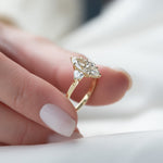 Load image into Gallery viewer, 2 CT Marquise Lab Grown Three Stone Engagement Ring