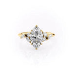 Load image into Gallery viewer, 3 CT Marquise Lab Grown Diamond Unique Leaf Engagement Ring