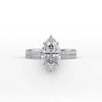 Load image into Gallery viewer, 2 CT Marquise Cut Moissanite Pave Setting Engagement Ring