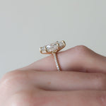 Load image into Gallery viewer, 2 CT Marquise Lab Grown Pave Hidden Halo Engagement Ring