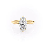 Load image into Gallery viewer, Six Prong Marquise Cut Moissanite Solitaire Engagement Ring