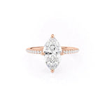 Load image into Gallery viewer, 3 CT Marquise Cut Moissanite Pave Band Engagement Ring