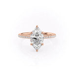 Load image into Gallery viewer, 3 CT Marquise Cut Moissanite Pave Engagement Ring