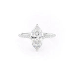 Load image into Gallery viewer, 3 CT Marquise Cut Moissanite Pave Band Engagement Ring