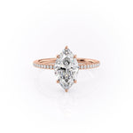 Load image into Gallery viewer, 3 CT Marquise Lab Grown 6 Prong Pave Engagement Ring