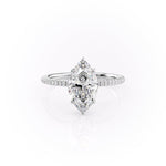 Load image into Gallery viewer, 3 CT Marquise Lab Grown 6 Prong Pave Engagement Ring