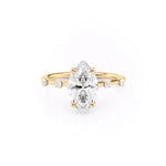 Load image into Gallery viewer, Unique 2 CT Marquise Lab Grown Distance Pave Engagement Ring