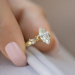 Load image into Gallery viewer, 1.50 CT Marquise Cut Wing Styles Moissanite Engagement Ring