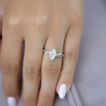 Load image into Gallery viewer, 1.50 CT Marquise Cut Wing Styles Moissanite Engagement Ring