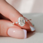 Load image into Gallery viewer, 2.50CT Oval Cut Solitaire Moissanite Engagement Ring