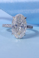 Load image into Gallery viewer, 2.50 CT Oval Cut Hidden Halo Moissanite Engagement Ring