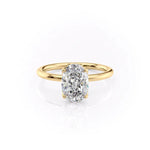 Load image into Gallery viewer, 2.5 CT Oval Cut Solitaire Moissanite Diamond Ring With Slim Band