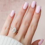Load image into Gallery viewer, 3.50 CT Oval Cut Hidden Halo Moissanite Engagement Ring