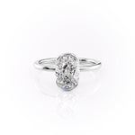 Load image into Gallery viewer, 2.5 CT Oval Cut Half Bezel Solitaire Moissanite Diamond Ring