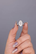 Load image into Gallery viewer, 2.50 CT Oval Cut Hidden Halo Moissanite Engagement Ring