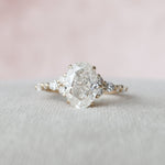 Load image into Gallery viewer, 3.0 CT Oval Cut Moissanite Diamond Cluster Engagement Ring