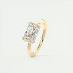 Load image into Gallery viewer, 2.50 East West Radiant Half Bezel Solitaire Moissanite Engagement Ring