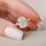 Load image into Gallery viewer, 3.50 CT Radiant Cut Moissanite Unique Engagement Ring