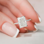 Load image into Gallery viewer, 4.50СT Radiant Cut Moissanite Diamond Hidden Halo Engagement Ring