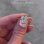 Load image into Gallery viewer, 3 ct Radiant Cut Solitaire Moissanite Bezel Diamond Engagement Ring