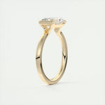 Load image into Gallery viewer, 2.50 East West Radiant Half Bezel Solitaire Moissanite Engagement Ring