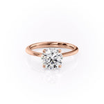 Load image into Gallery viewer, Stunning 2 CT Round Cut Moissanite Solitaire Ring in Unique Pave Setting