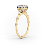 Load image into Gallery viewer, 2 CT Round Cut Moissanite Engagement Ring With Distance Pave