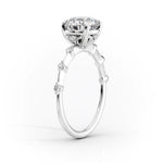 Load image into Gallery viewer, 2 CT Round Cut Moissanite Engagement Ring With Distance Pave