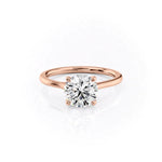 Load image into Gallery viewer, 2 CT Round Cut Moissanite Diamond Solitaire Engagement Ring With Unique Pave Setting