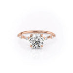 Load image into Gallery viewer, 2 CT Round Cut Moissanite Engagement Ring With Distance Pave