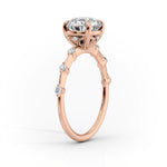 Load image into Gallery viewer, 2 CT Round Cut Moissanite Engagement Ring With Distance Pave