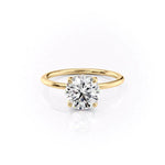 Load image into Gallery viewer, Classic 2 CT Round Cut Moissanite Engagement Ring Set With Hidden Halo