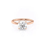 Load image into Gallery viewer, 2.5 CT Round Cut Hidden Halo Moissanite Diamond Ring
