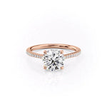 Load image into Gallery viewer, 2 CT Round Cut Classic Pave Setting Moissanite Diamond Ring